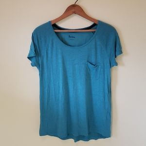 Boden Teal Short Sleeve Linen Top